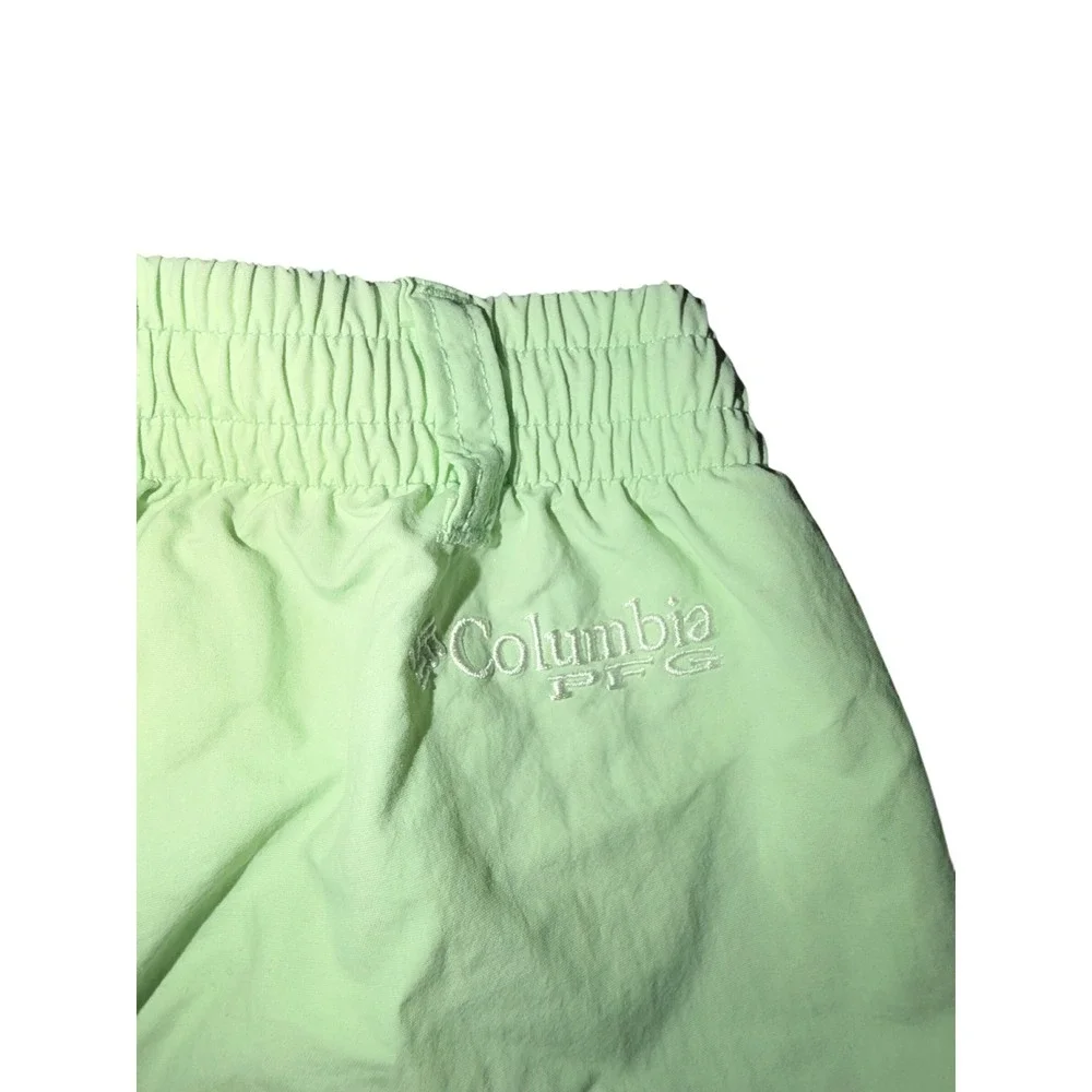 Columbia PFG Boys Mint Green Mesh Lined Swim Trunks Size L 14/16 Water Shorts